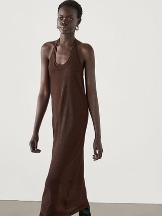 Massimo Dutti Semi-Sheer Double Fabric Dress