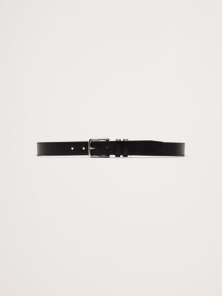 Topstitched Leather Belt