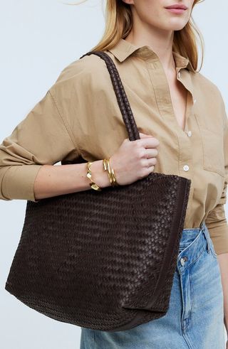 Handwoven Leather Tote