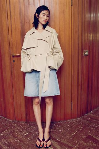 Short Belted Trench Coat