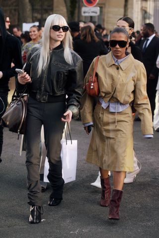 Woman wearing street style at Paris Fashion Week.