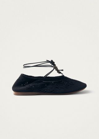 Rosemary Crochet Black Ballet Flats