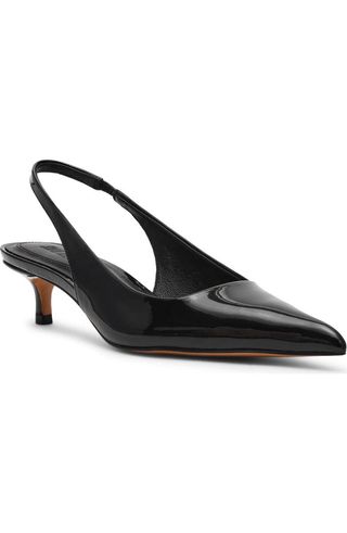 Kittie Slingback Pointed Toe Kitten Heel Pump