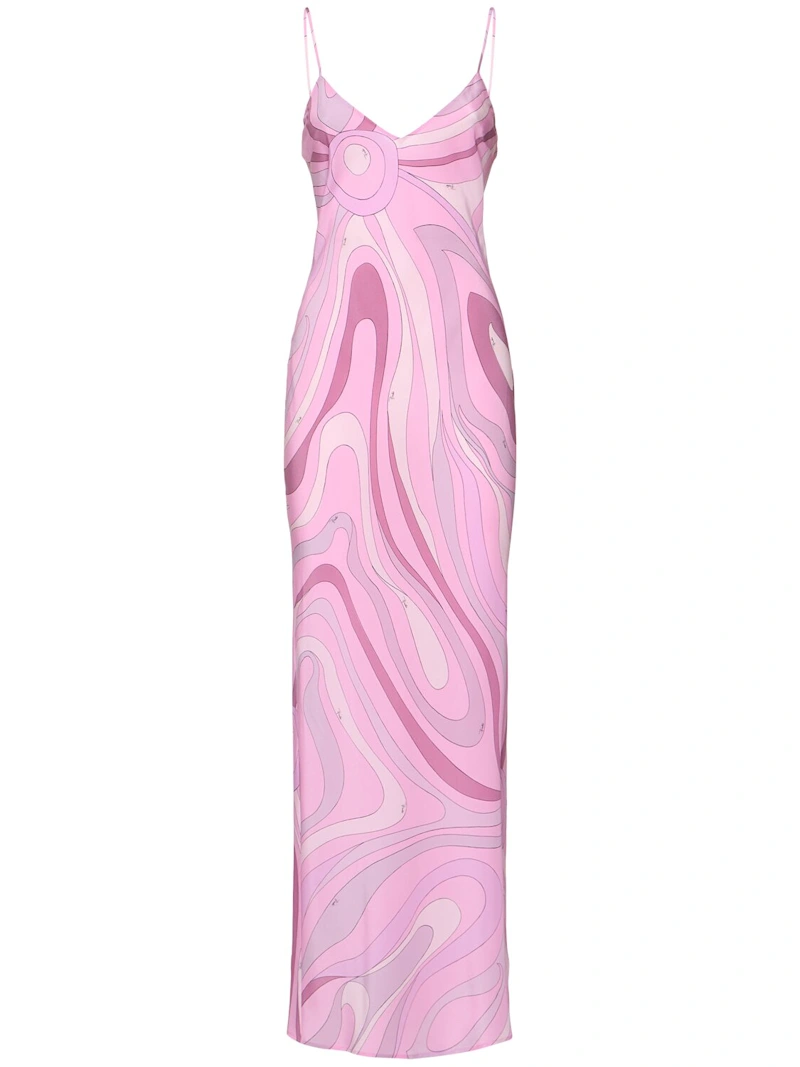 Pucci- Printed silk long dress
