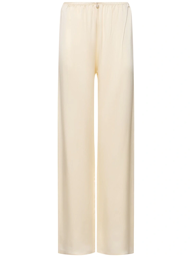 Sara Cristina- Playa silk wide leg pants w_ pearl (Cream)