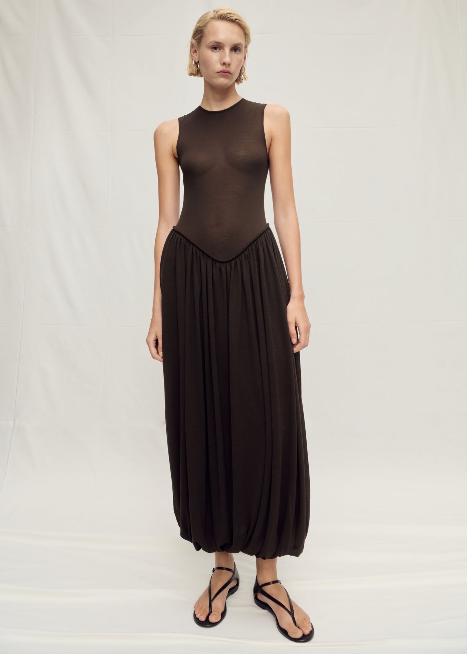 MANGO, Semi-Transparent Dress With Puffed Hem