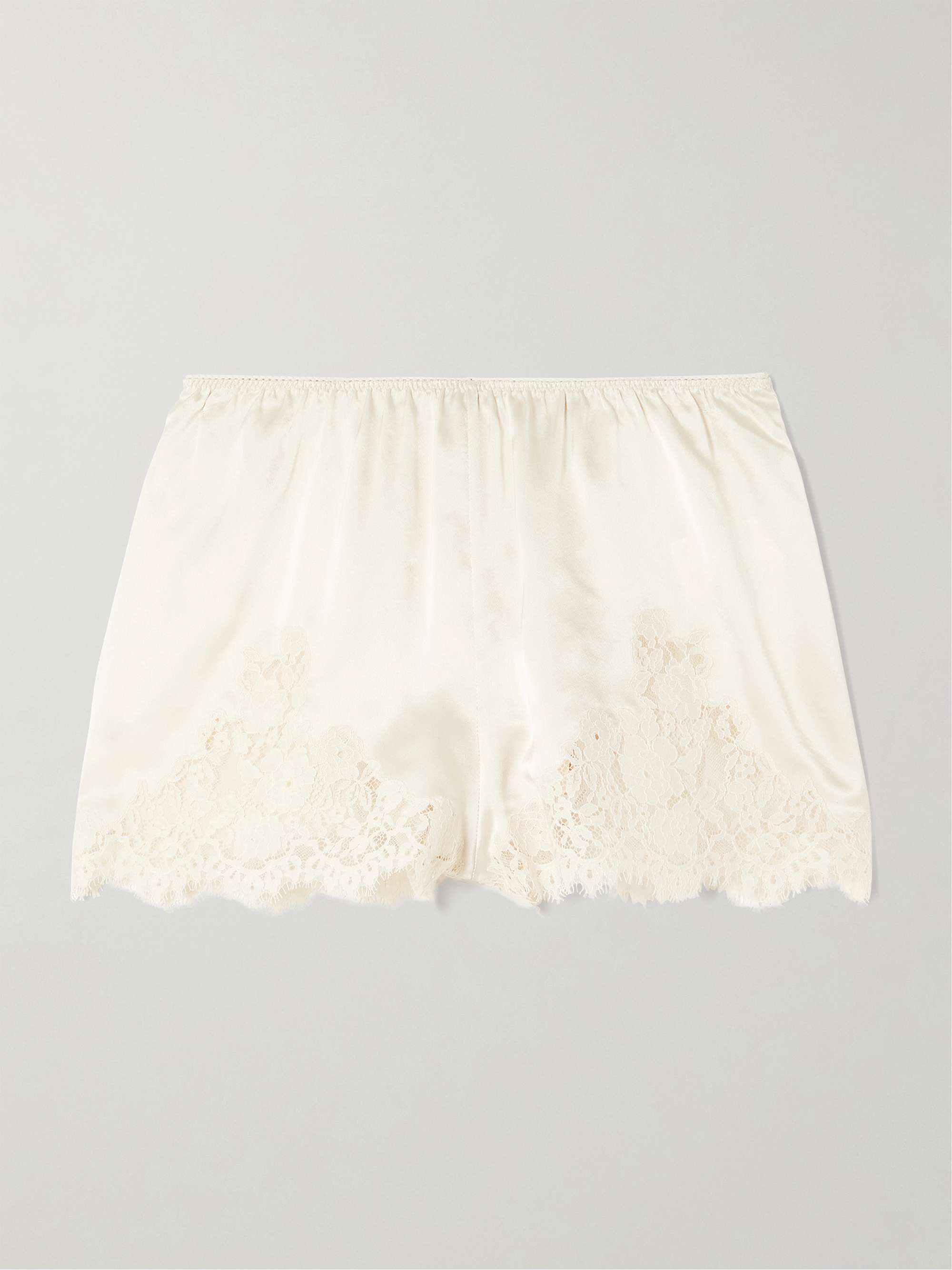 Iona Lace-Trimmed Silk-Satin Shorts