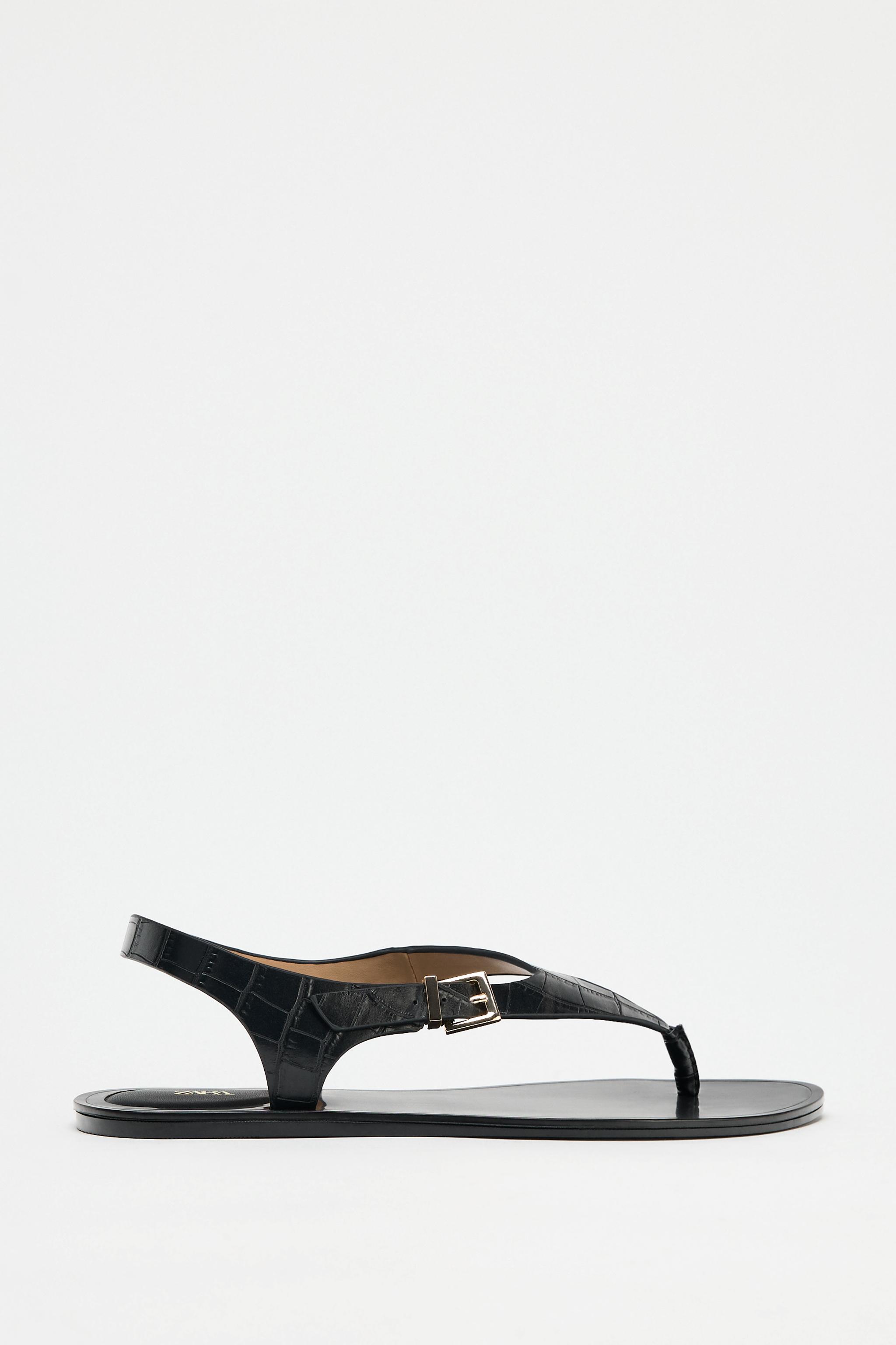 Embossed Flat Sandals