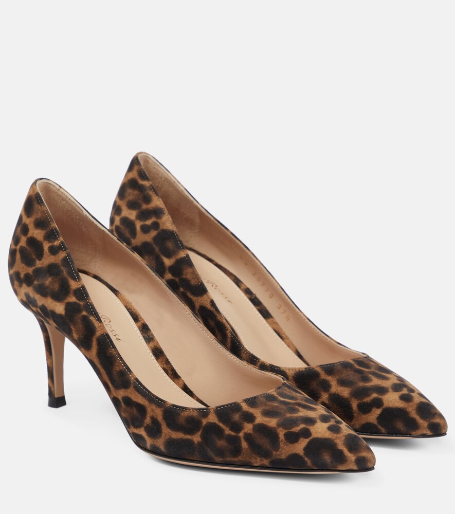 Gianvito 70 Leopard-Print Suede Pumps