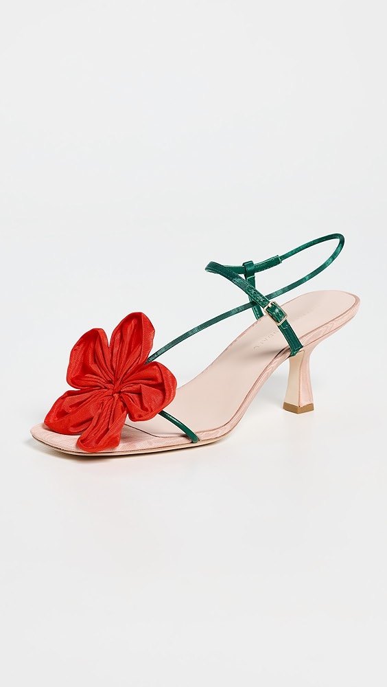 Loeffler Randall Frank Flower Applique Heeled Sandals