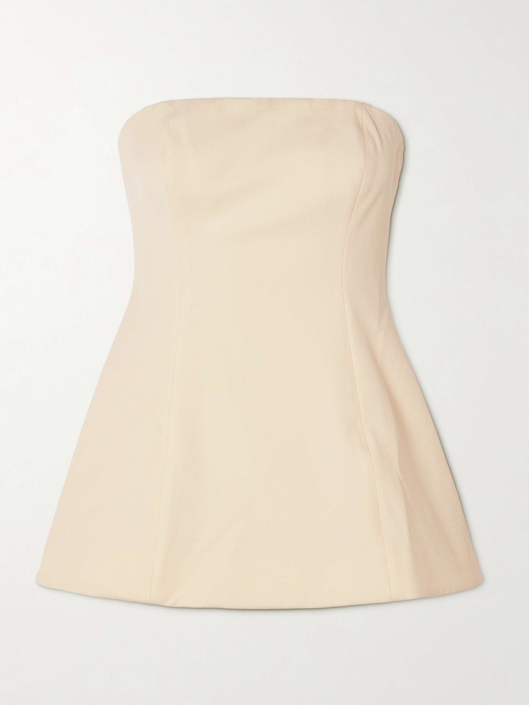 Silvia Strapless Twill Peplum Top