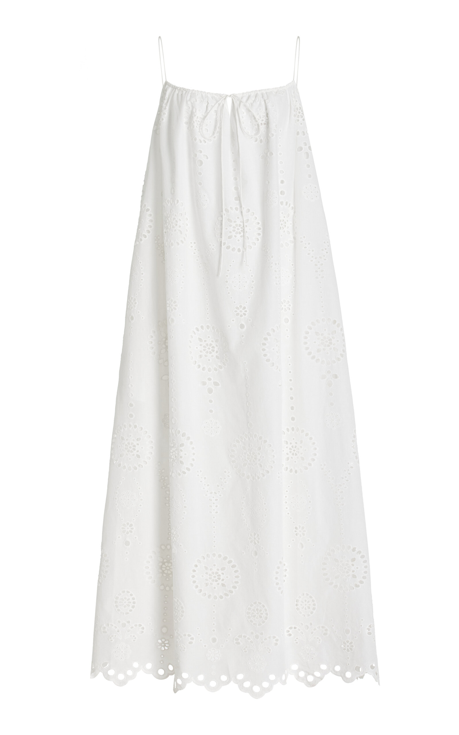 Broderie Cotton Midi Dress