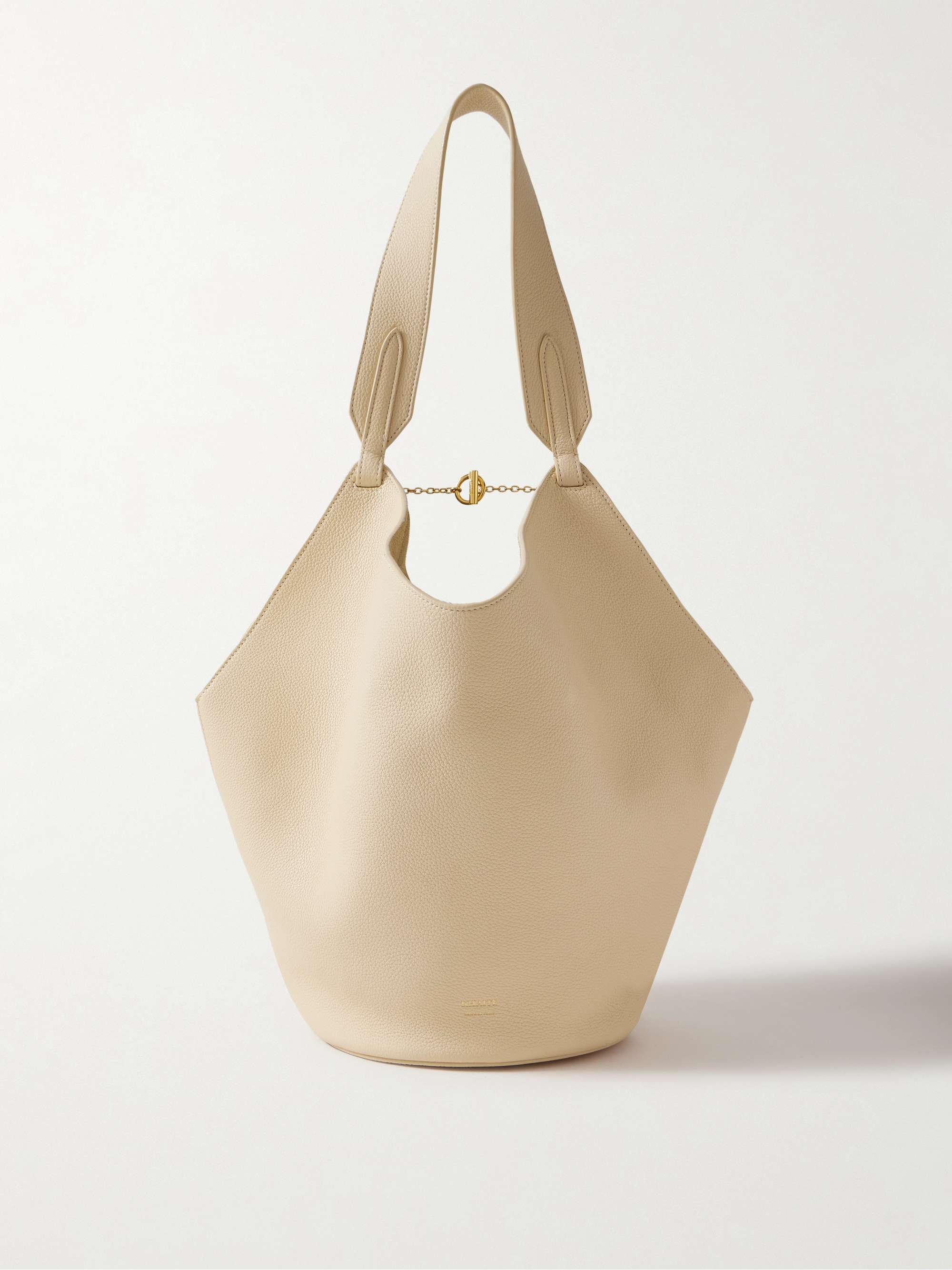 Lotus Small Textured-Leather Tote