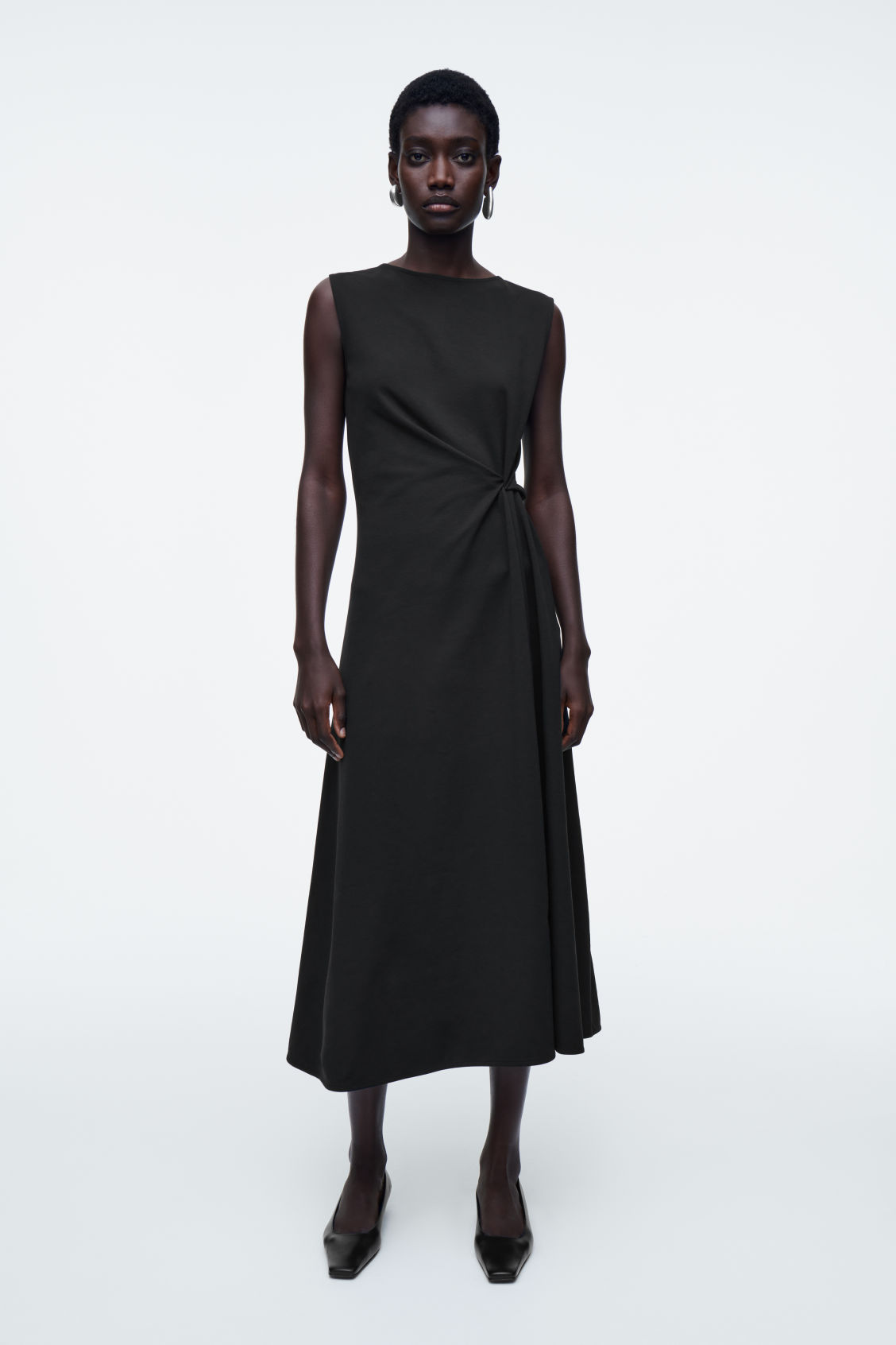 Twist-Detail Midi Dress