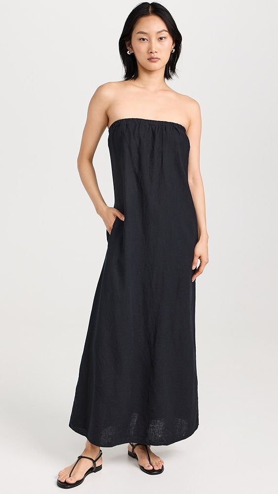 Stateside Linen Column Maxi Dress