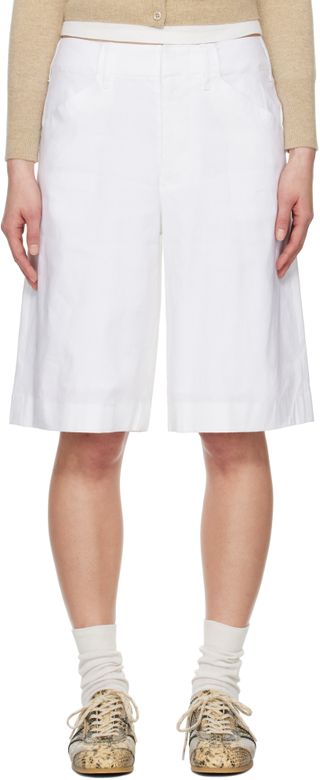 White Banks Linen-Blend Shorts