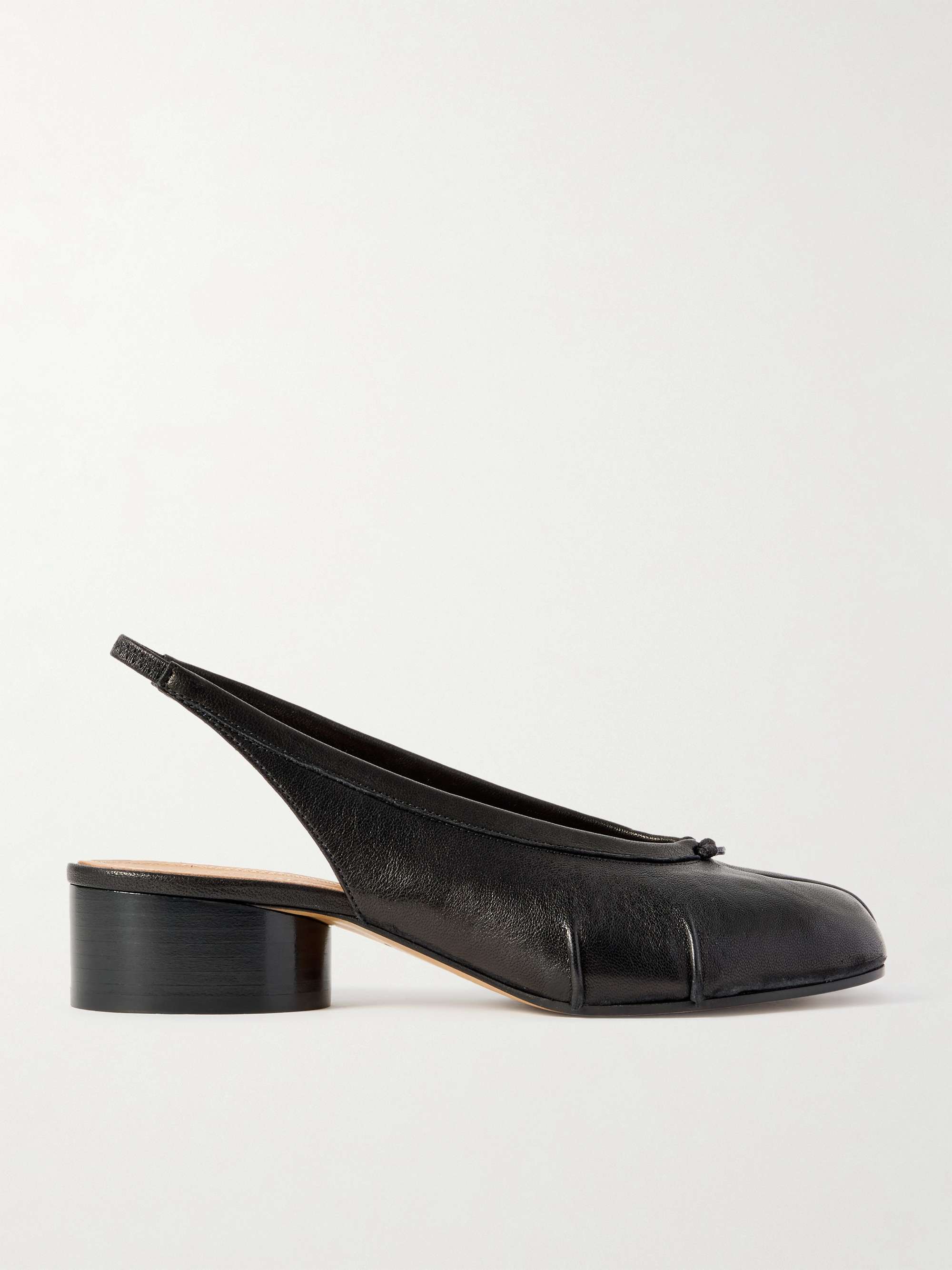 Tabi Split-Toe Leather Slingback Pumps