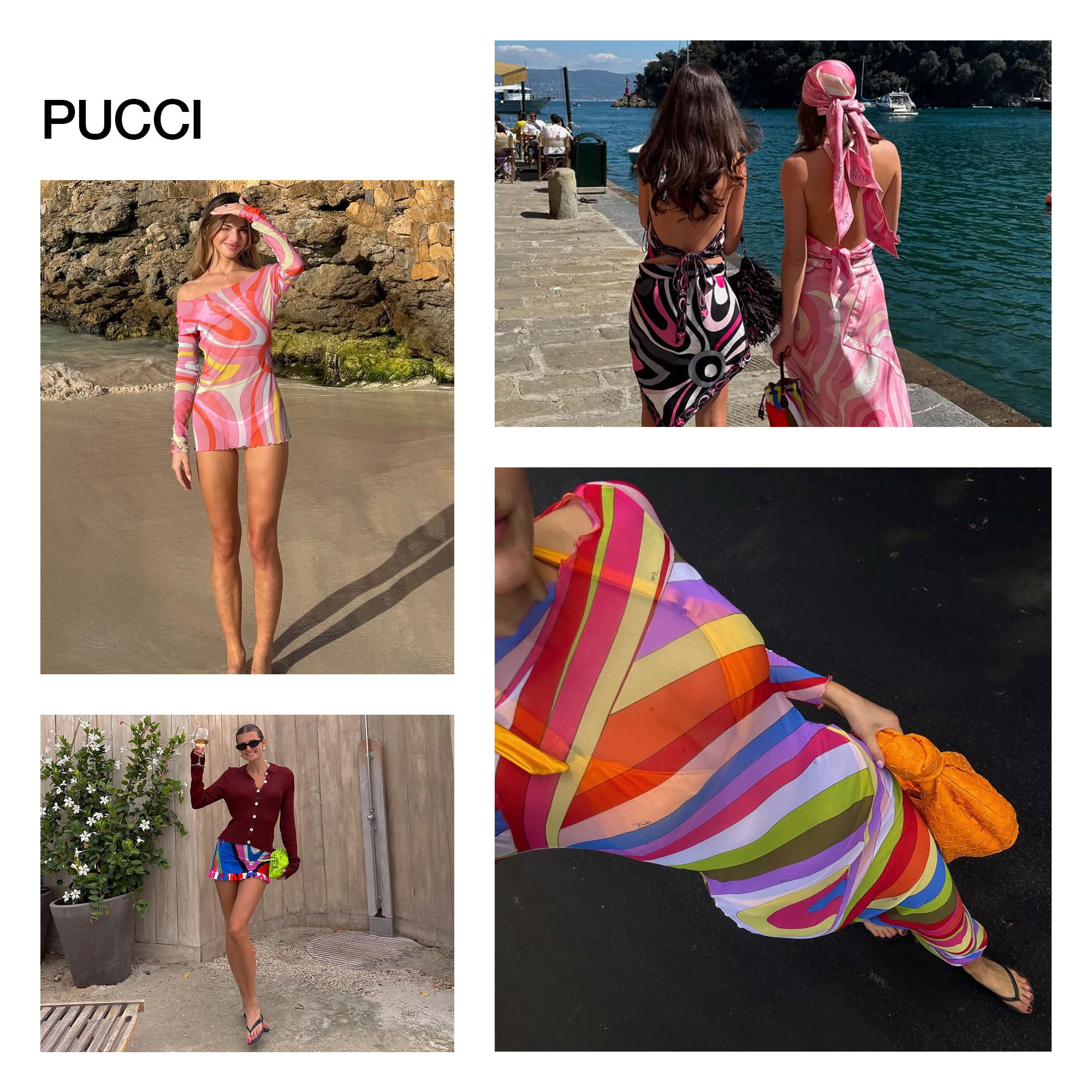 A collage of influencer imagery featuring Pucci.