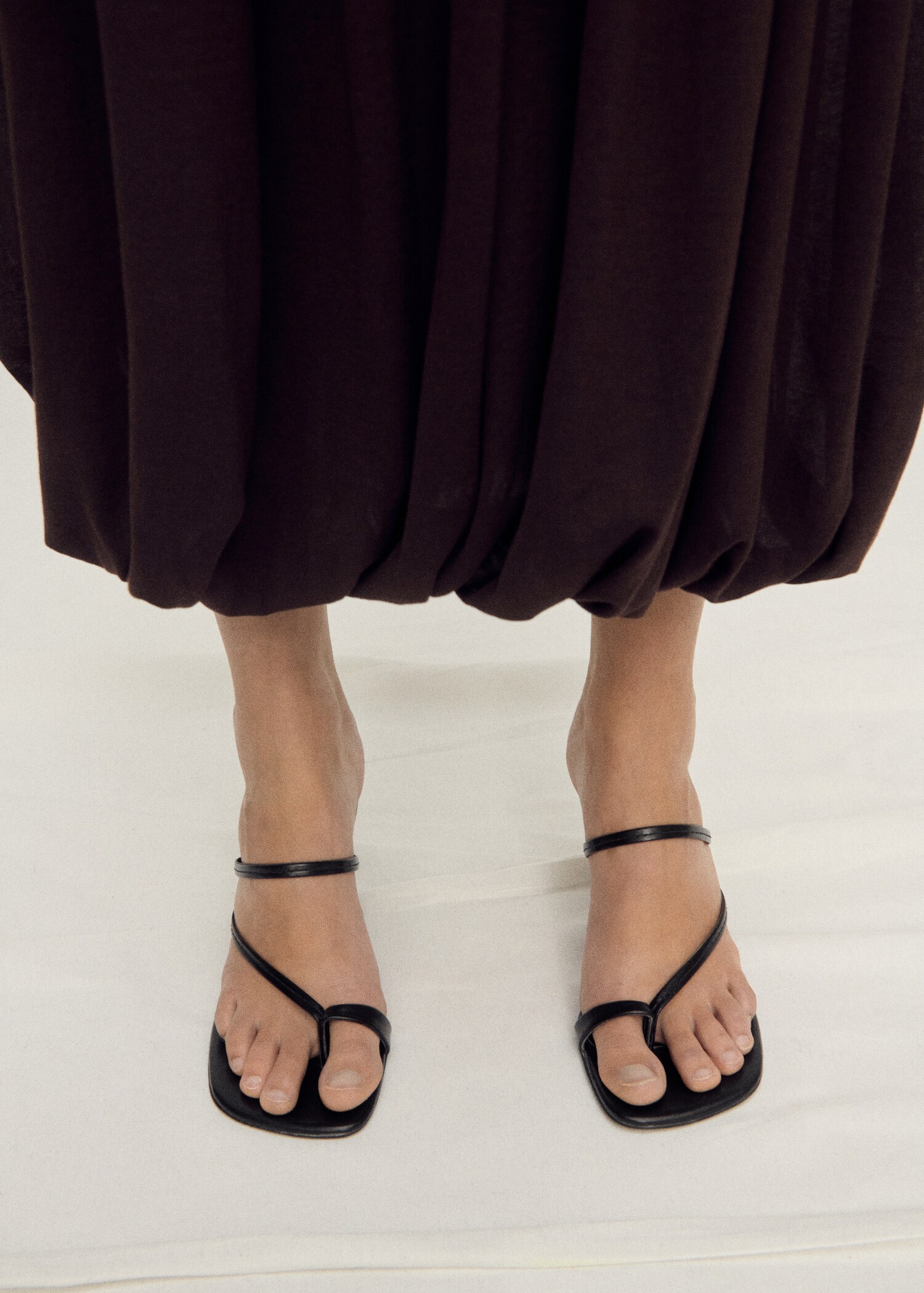 MANGO, Heeled Leather Sandals With Straps