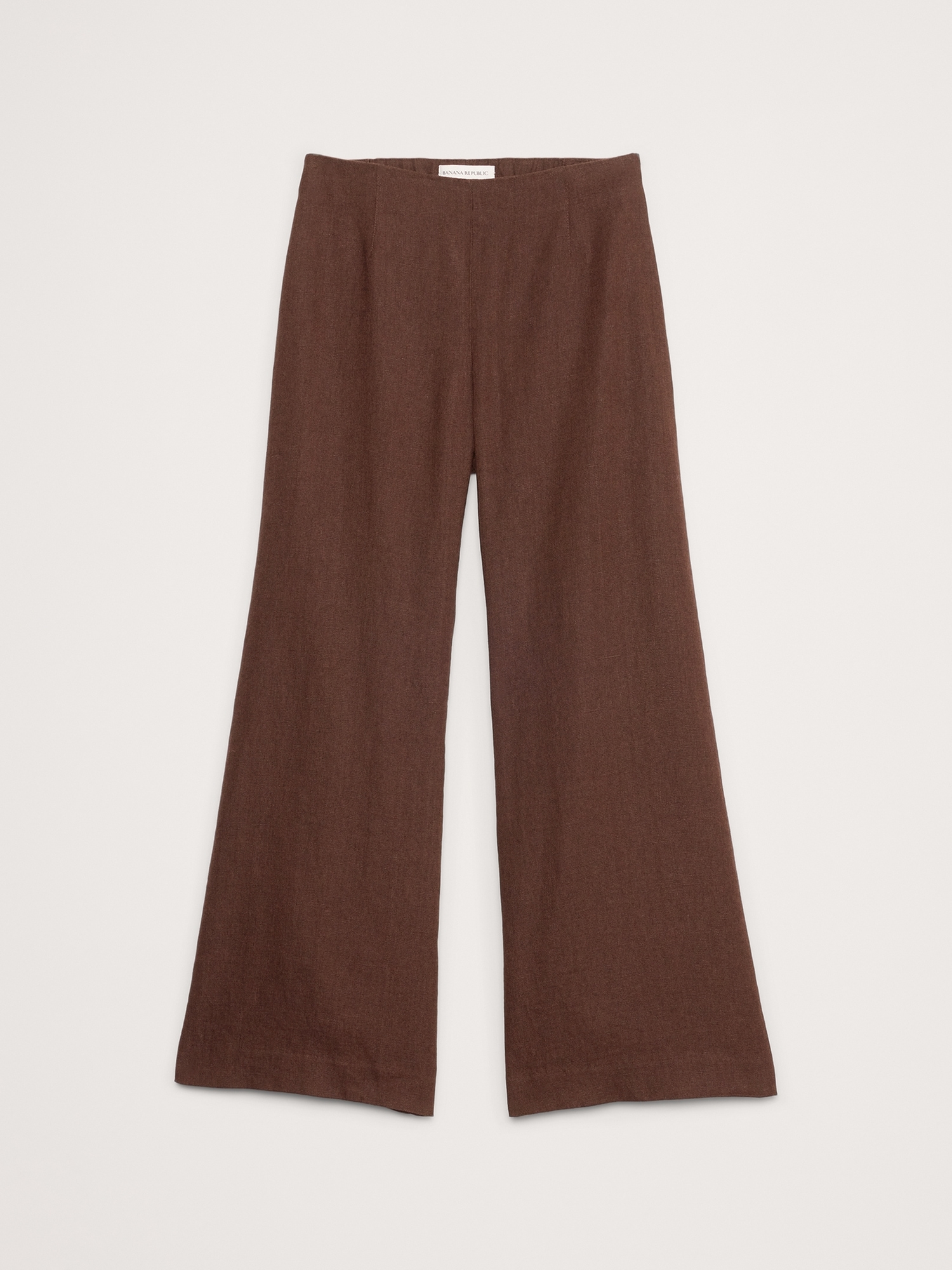 Mid-Rise Kick-Flare Linen Ankle Pant