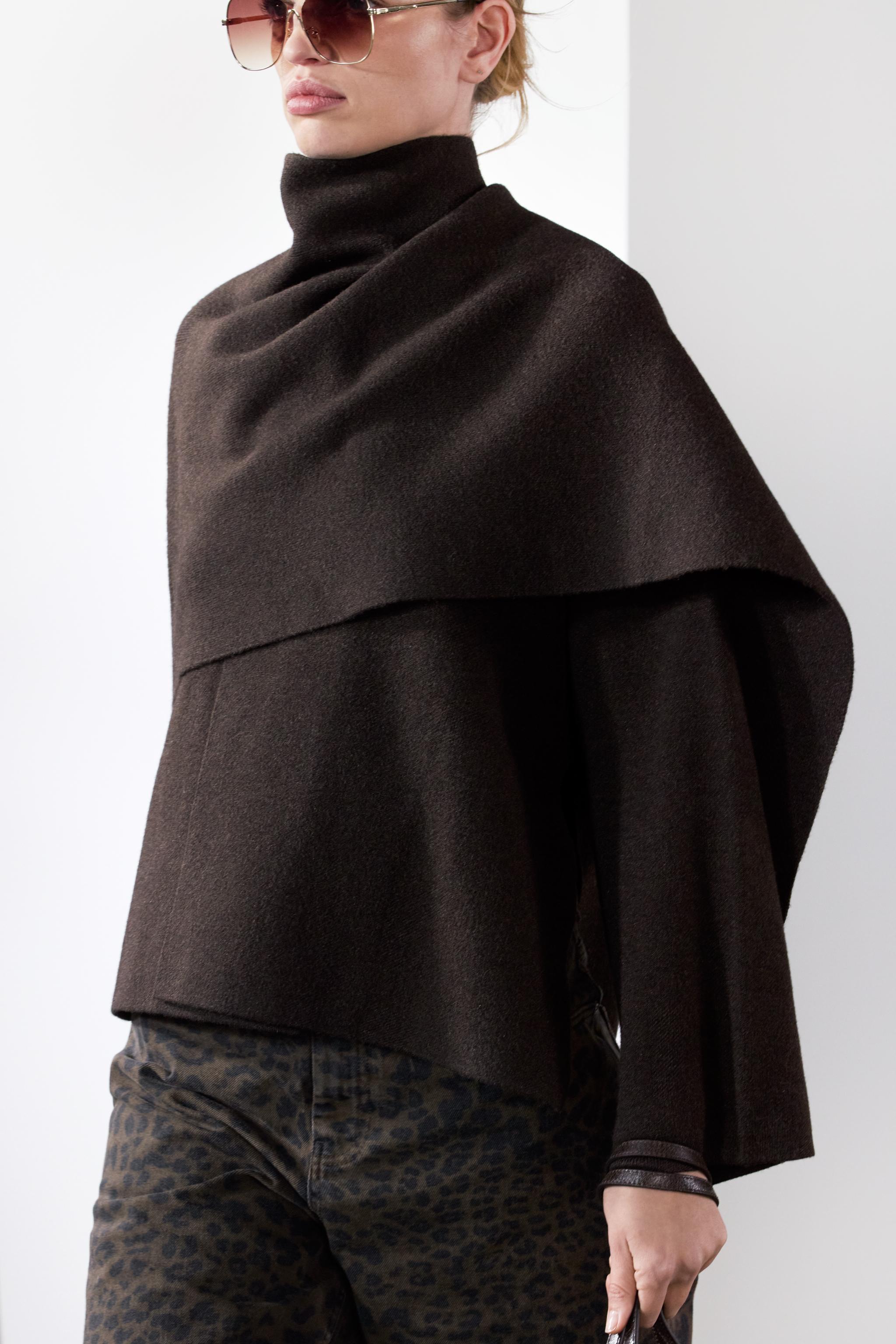 Short Knit Scarf Coat