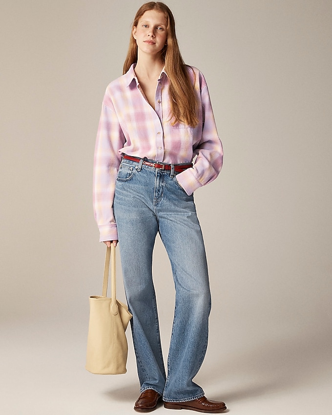 Relaxed Button-Up Shirt in Plaid