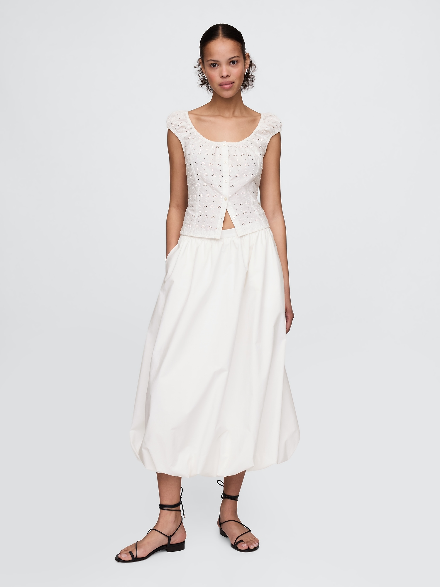 Gap, Tiered Lace-Trim Maxi Skirt