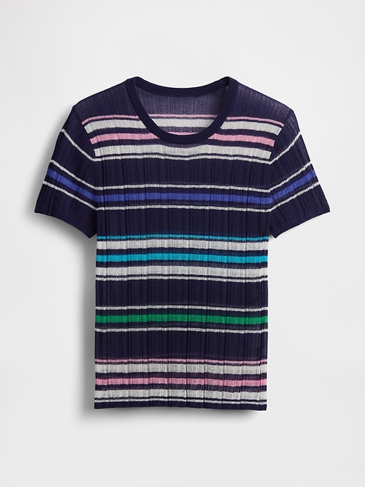 Sheer Rib Sweater T-Shirt