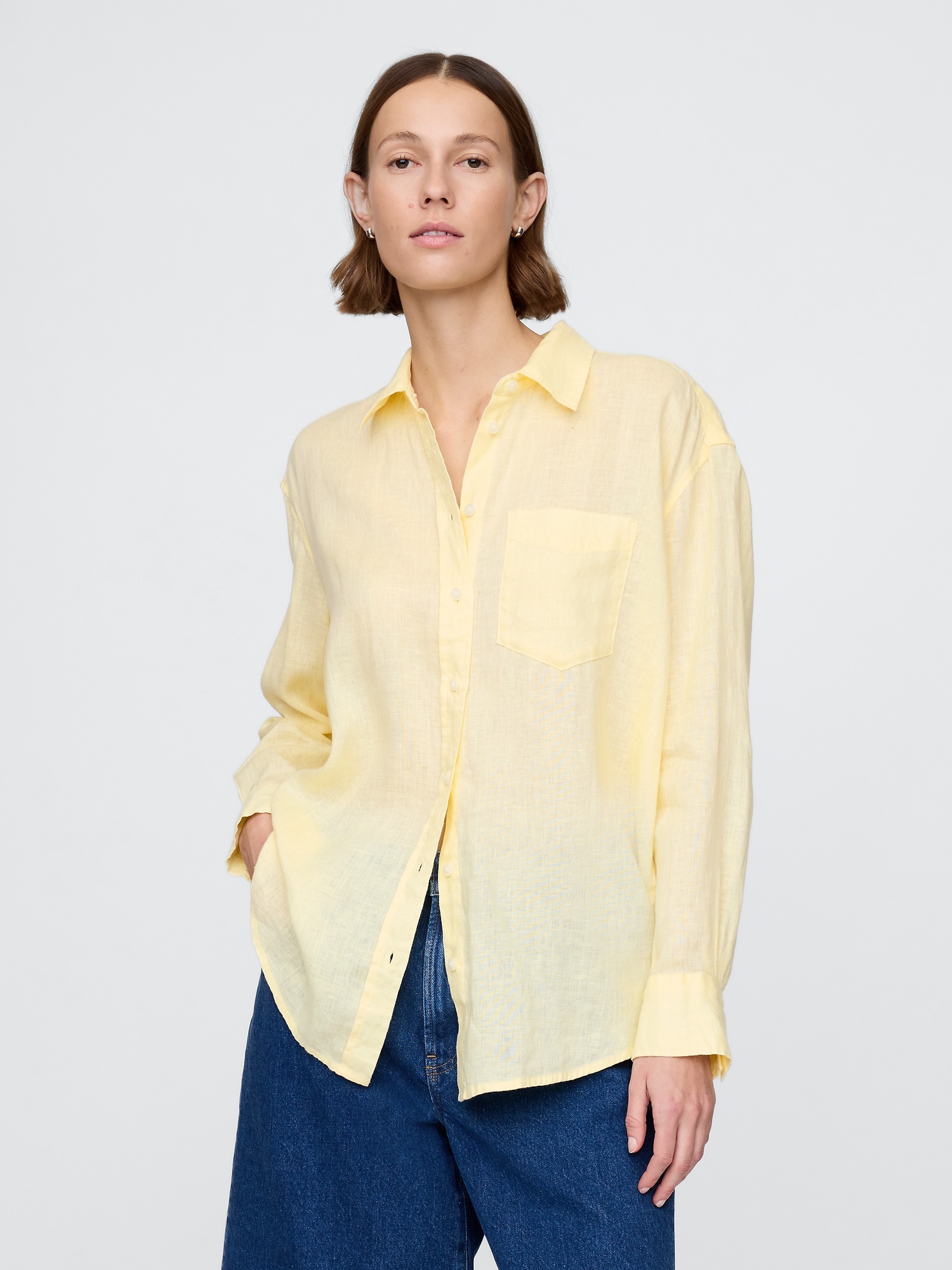 Gap, 100% Linen Oversized Shirt