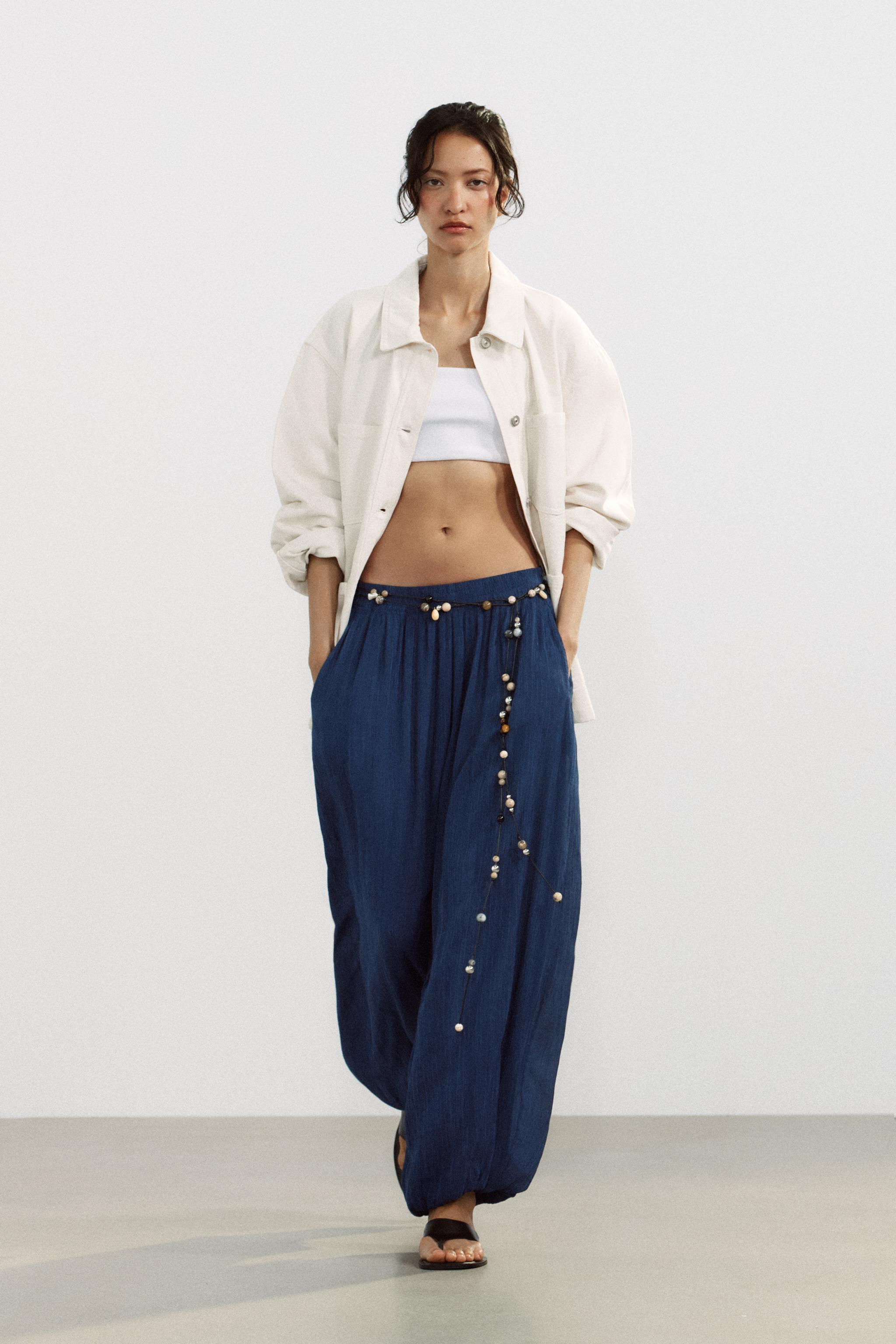 Textured Balloon Pants