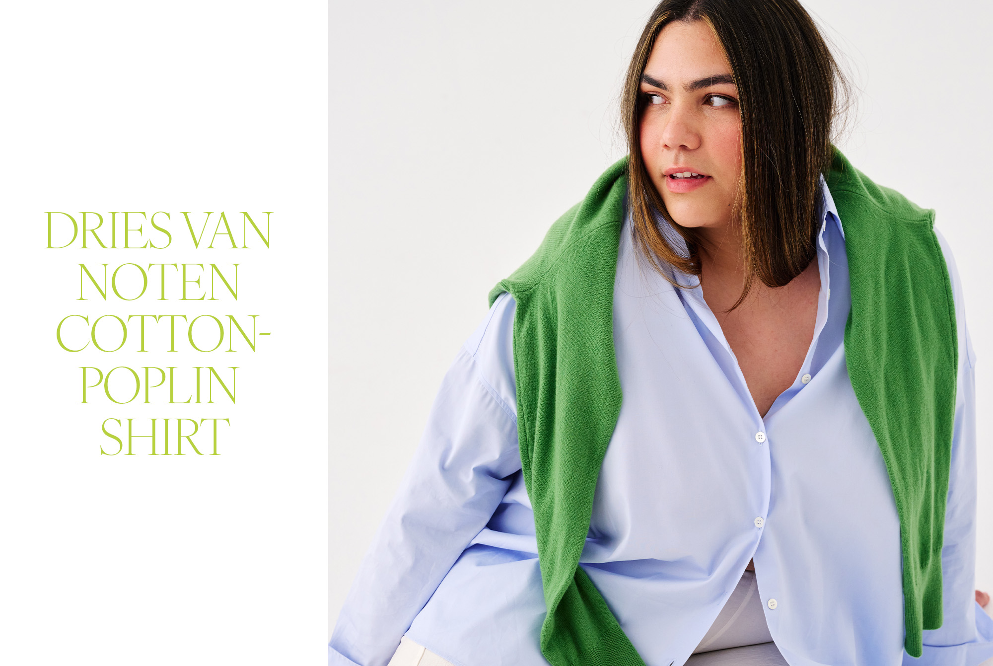 Ana Escalante wearing a poplin shirt.