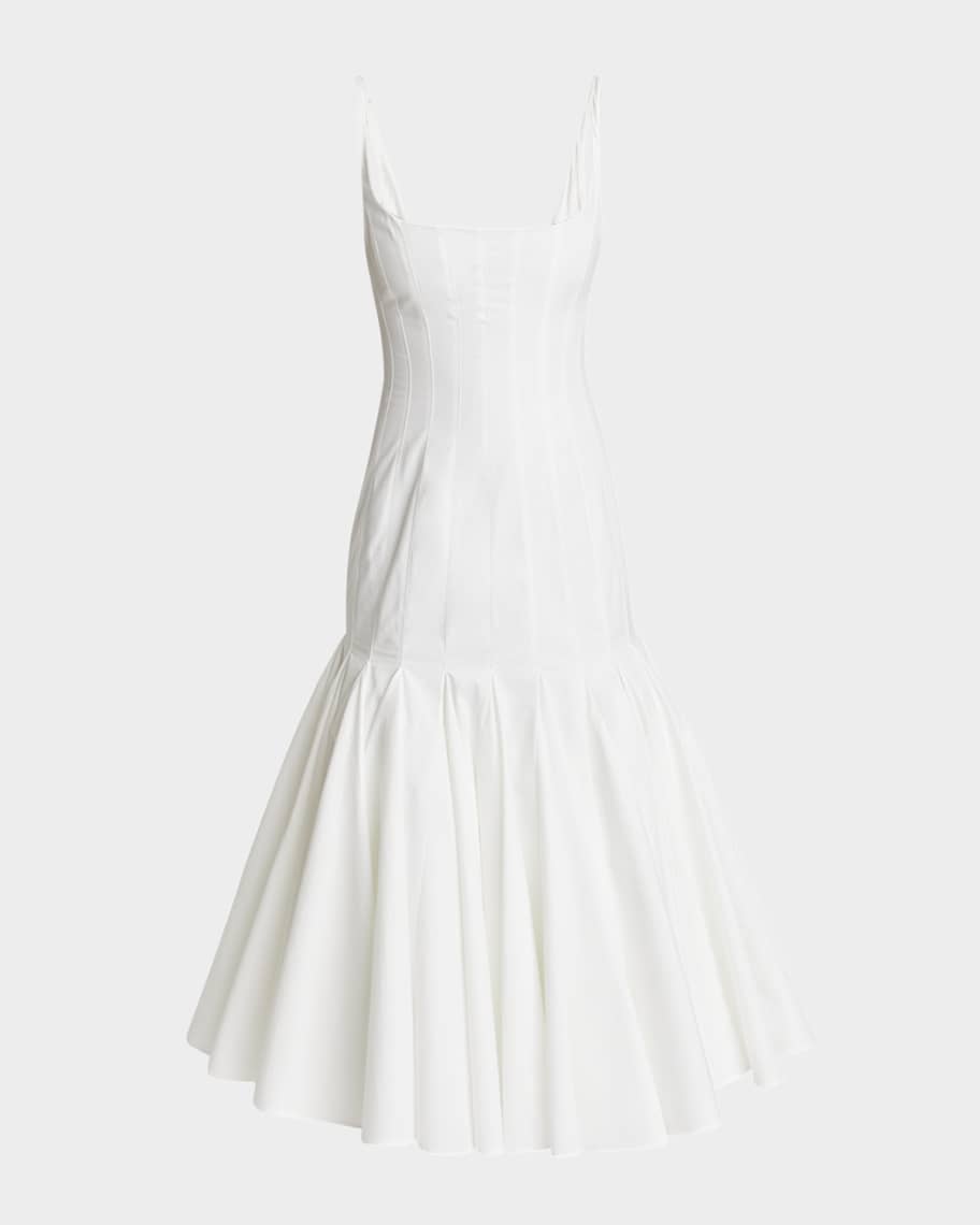 Agave Pleated Drop-Waist Midi Dress