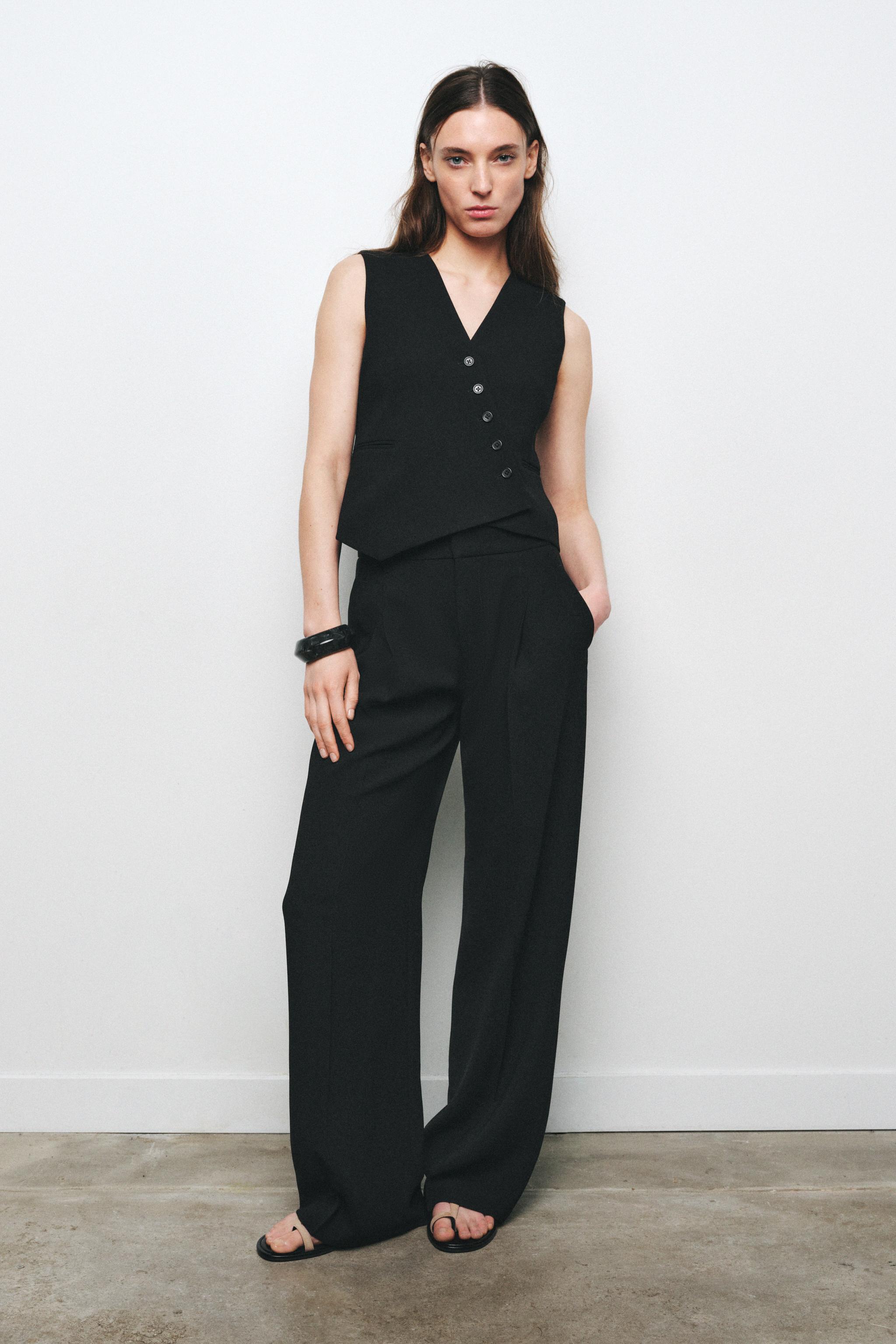 Wide Fit Pants With Darts Zw Collection