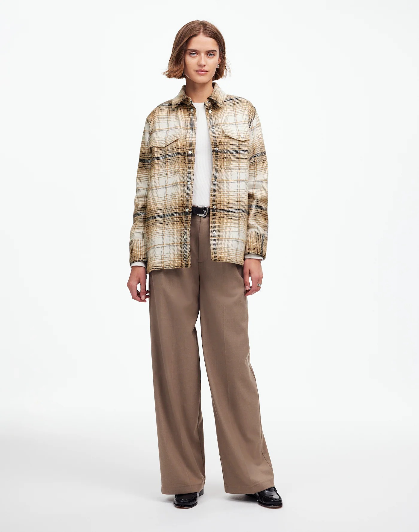 Madewell, Flannel Button-Up Shirt-Jacket in Plaid