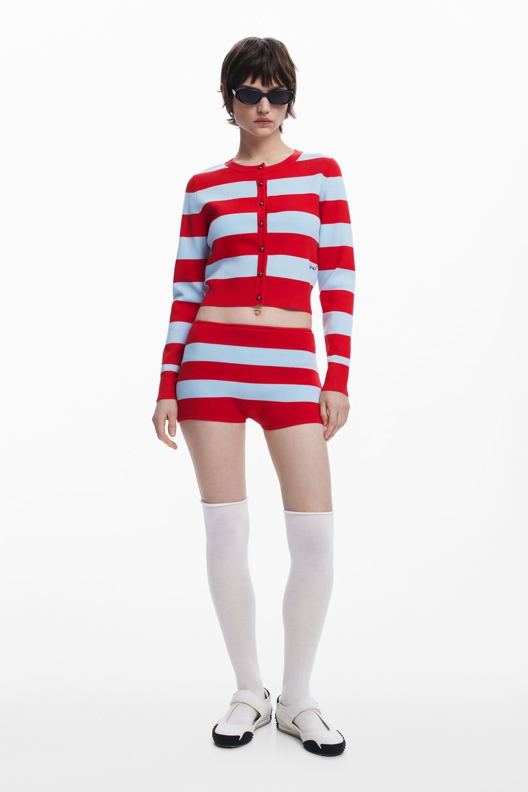 women wearing striped matching set
