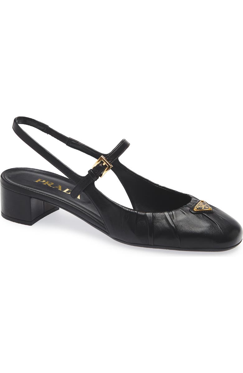 Ruched Mary Jane Slingback Pump