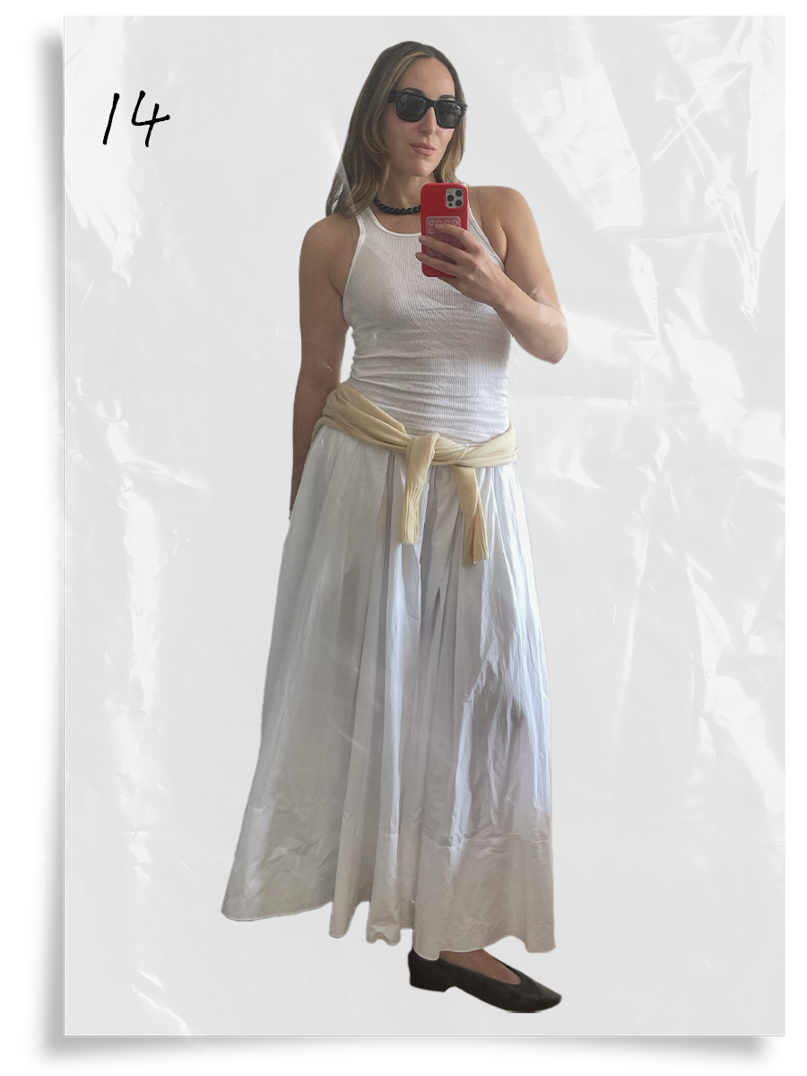 Anna LaPlaca styling an anti-trend summer capsule wardrobe