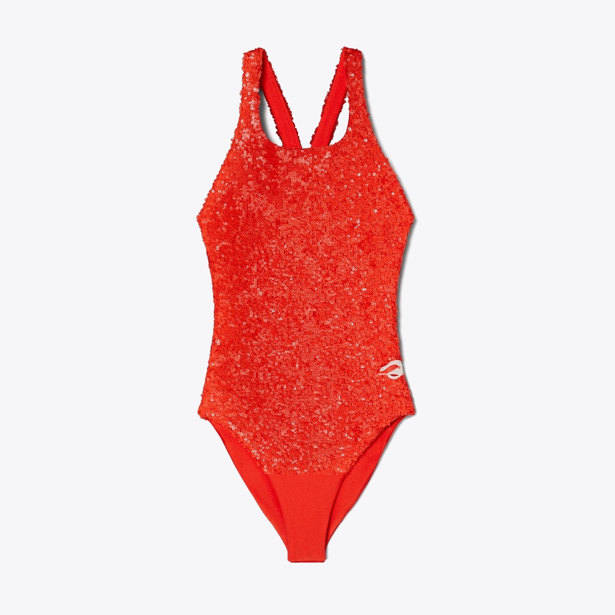 Open-Back Jersey Bodysuit in Red, Size L