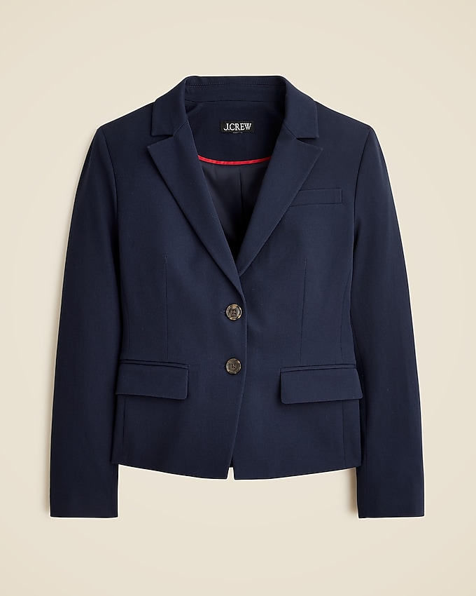 Shrunken-Fit Blazer in Bi-Stretch Cotton Blend