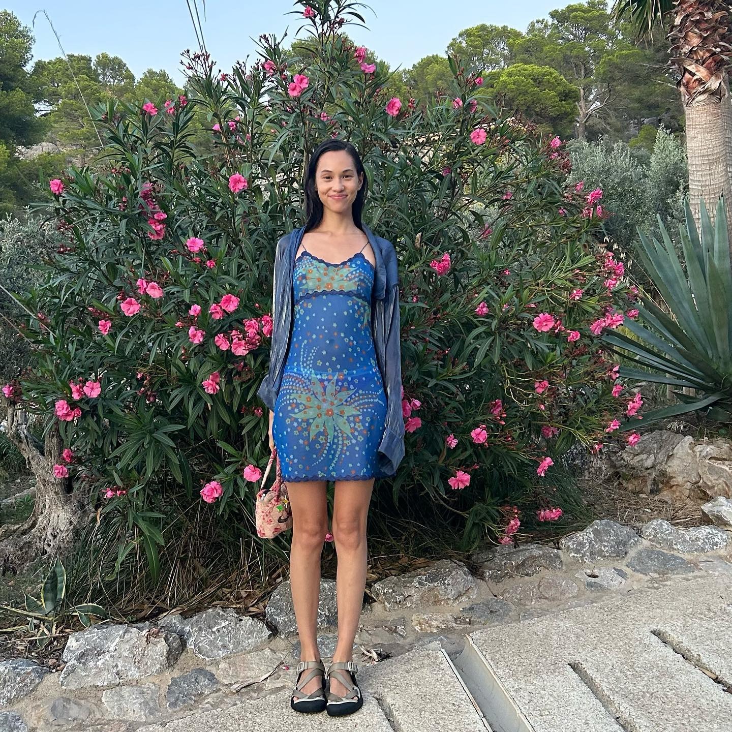 Photo of Kiko Mizuhara wearing slip dress.