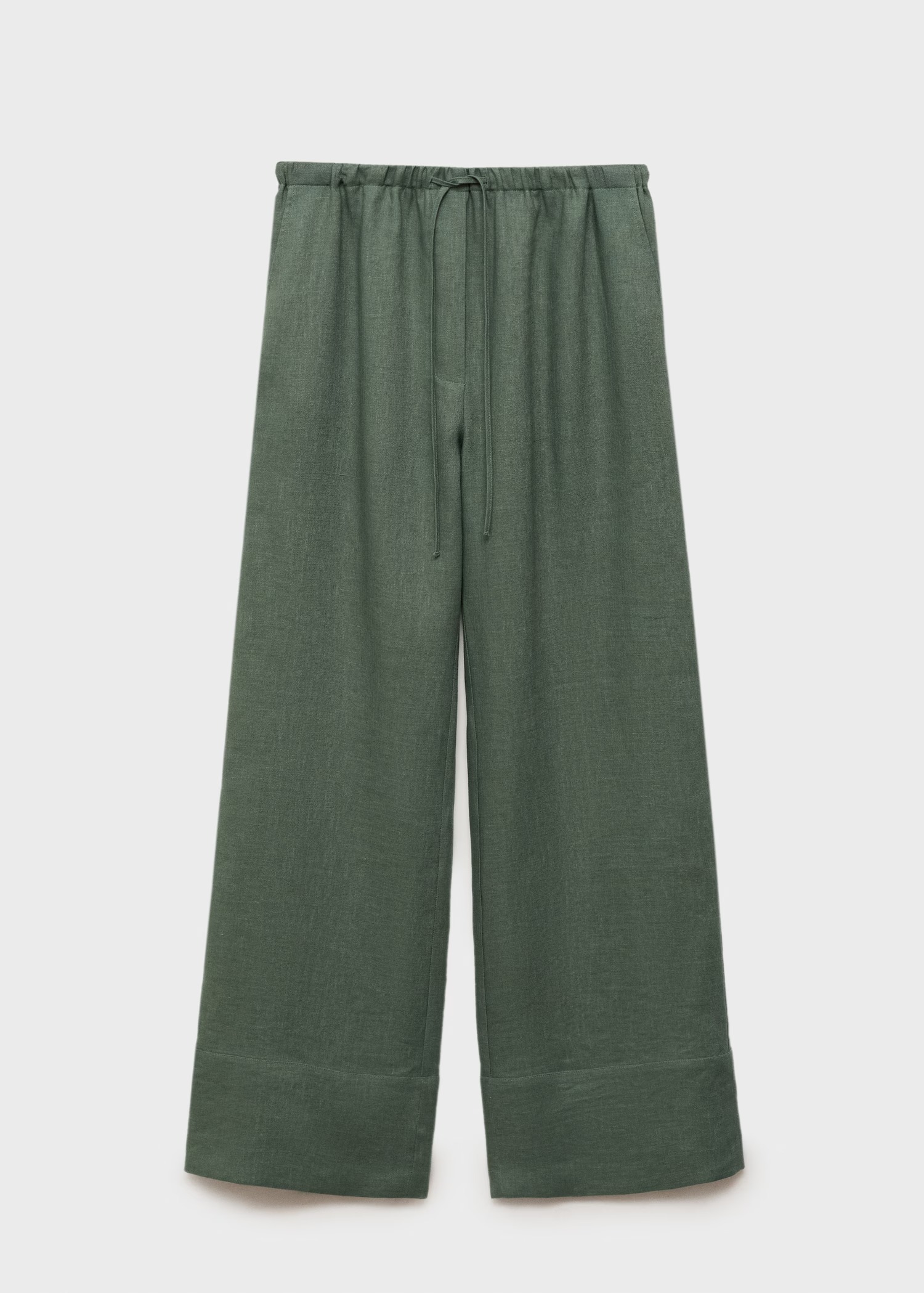 MANGO, Straight Linen-Blend Pants