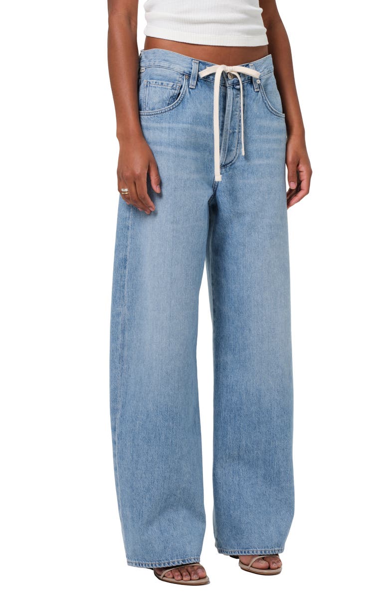 Brynn Drawstring High Waist Wide Leg Jeans