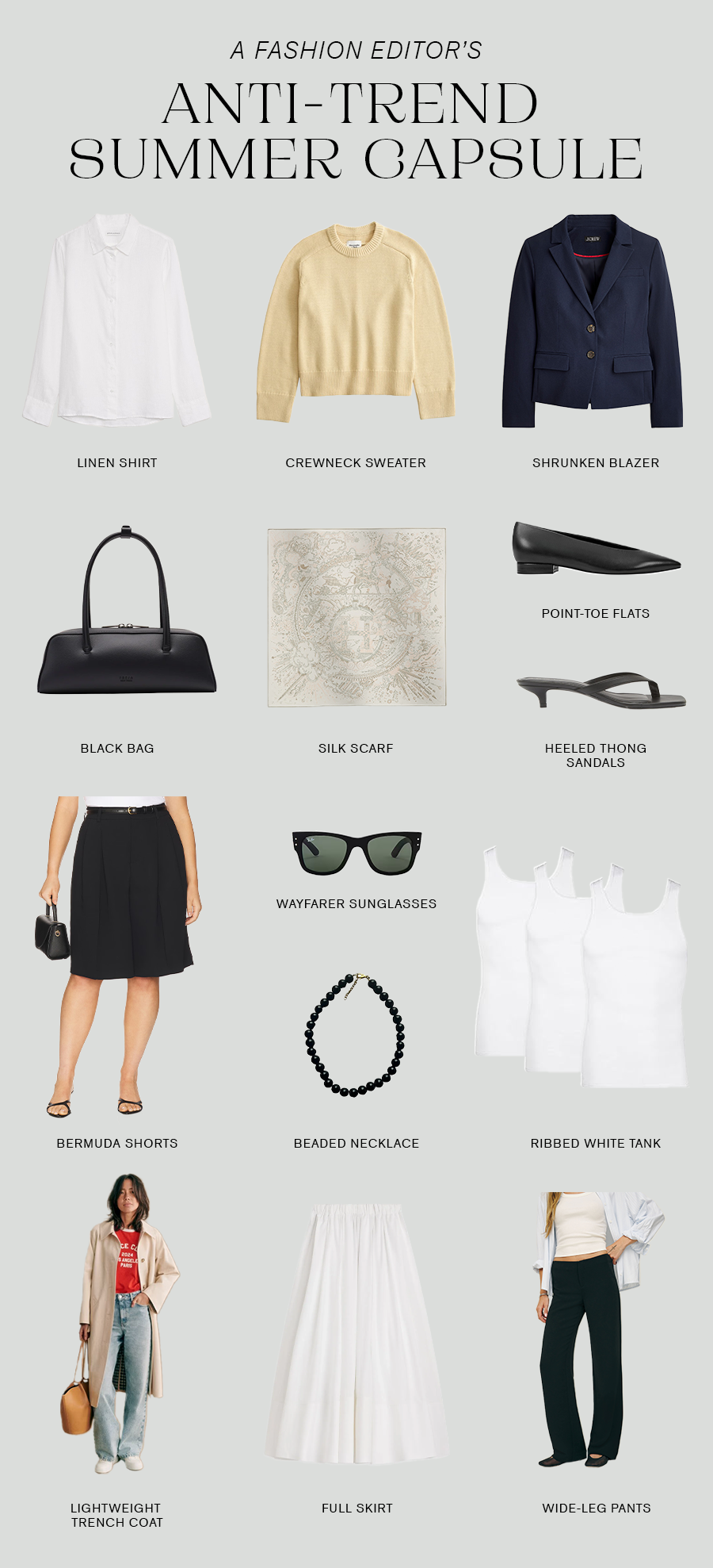 senior fashion editor Anna LaPlaca's anti-trend summer capsule wardrobe