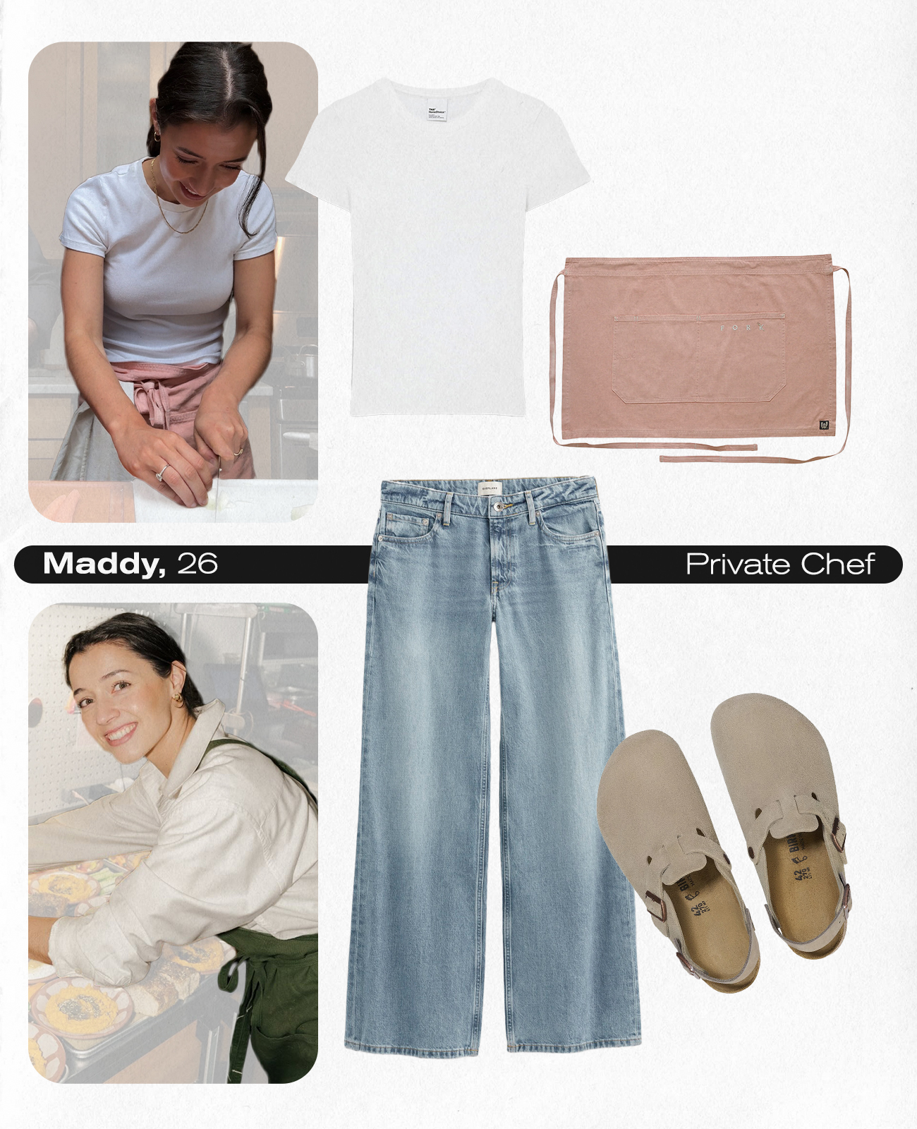 Photo collage of Gen Z corporate work outfits.