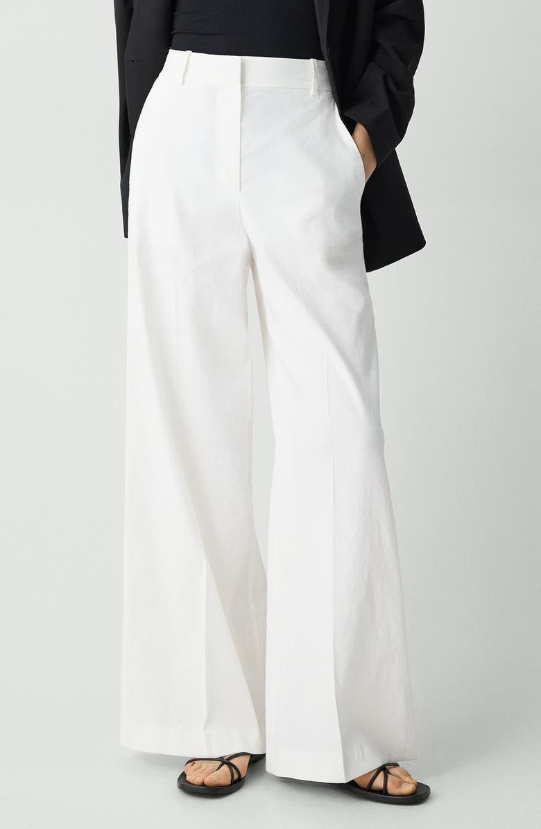 Linen Blend Wide Leg Pants