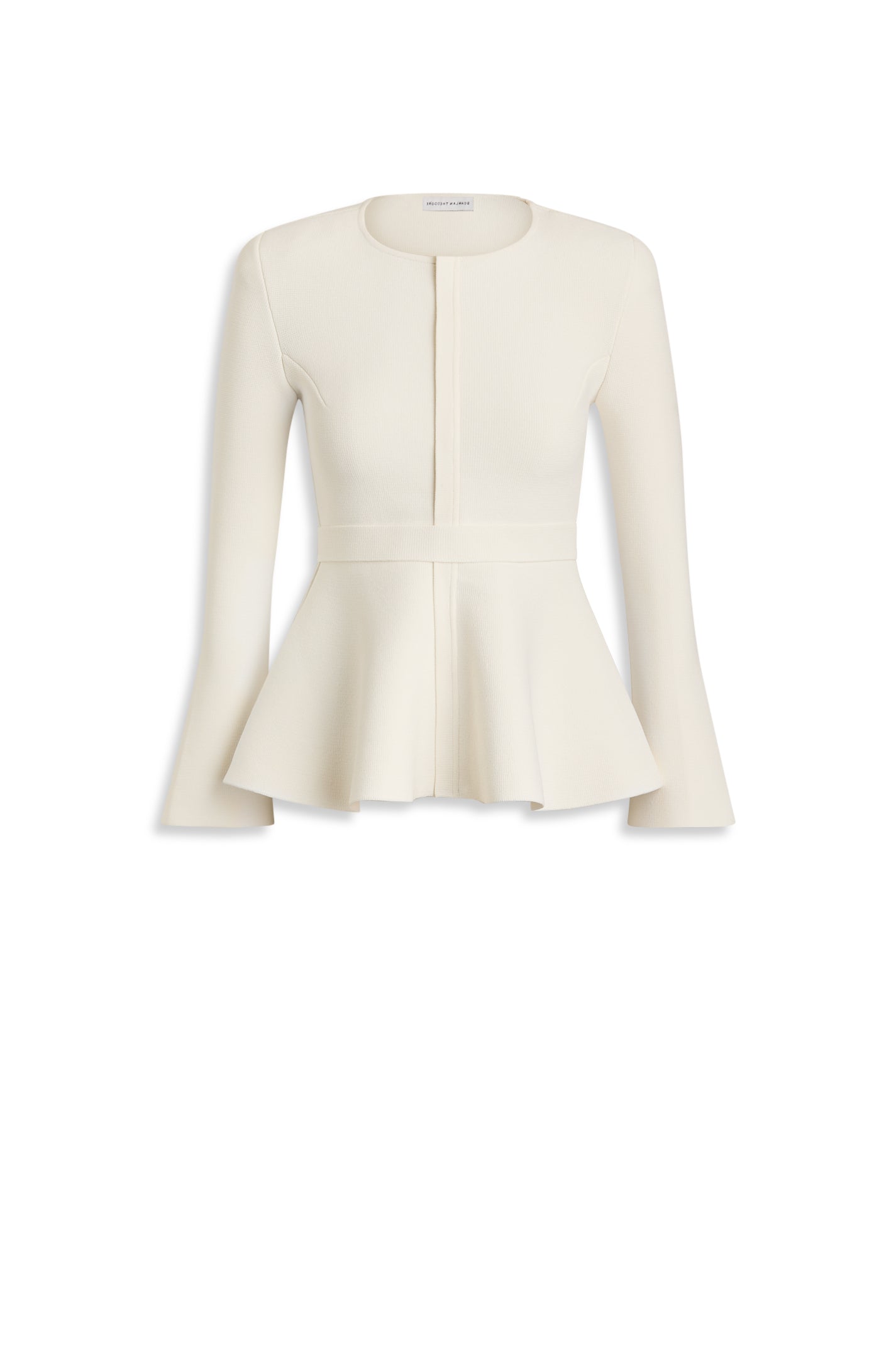 Crepe Knit Ruffle Jacket - Cream