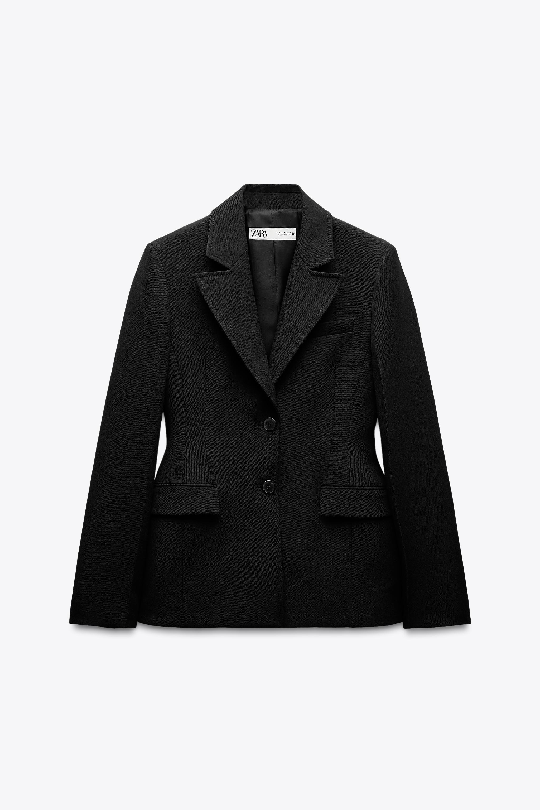 Fitted Blazer With Shoulder Pads Zw Collection