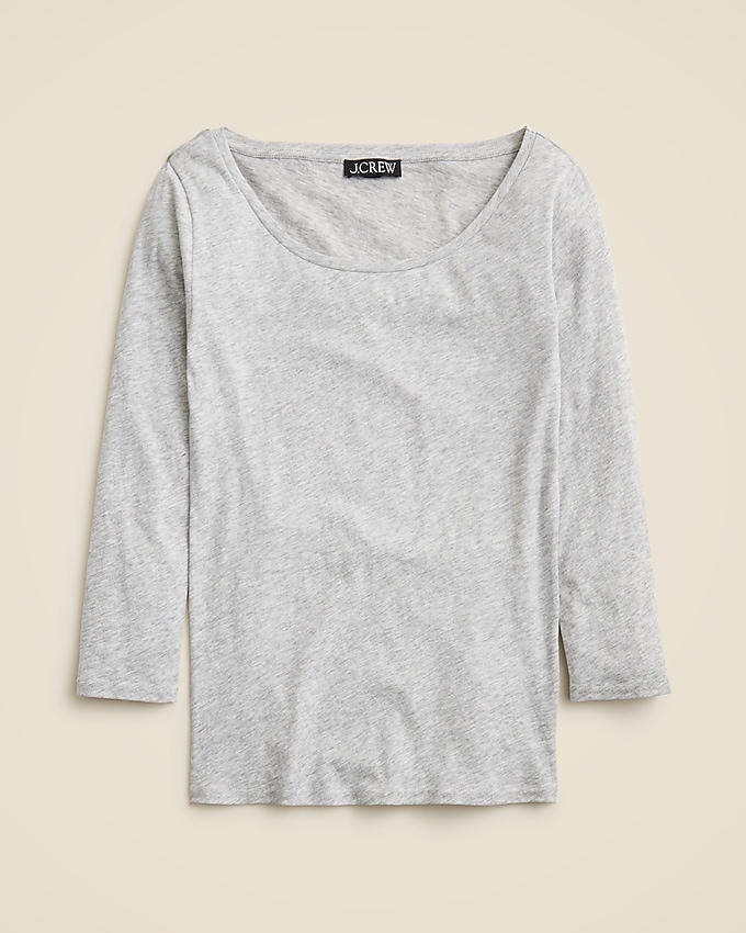 Feather Jersey Three-Quarter Sleeve T-Shirt