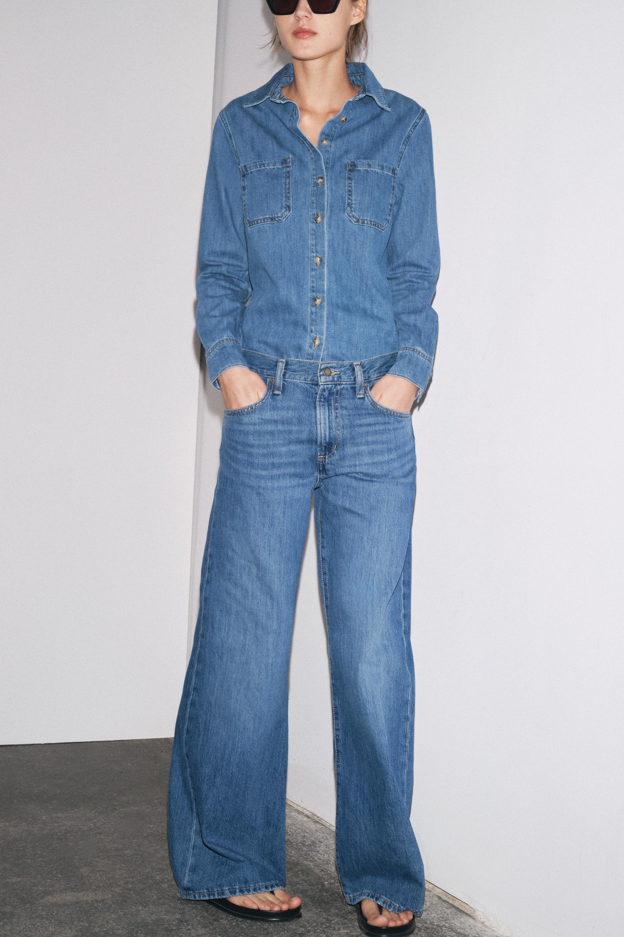 Zw Collection Wide Leg Low-Rise Jeans