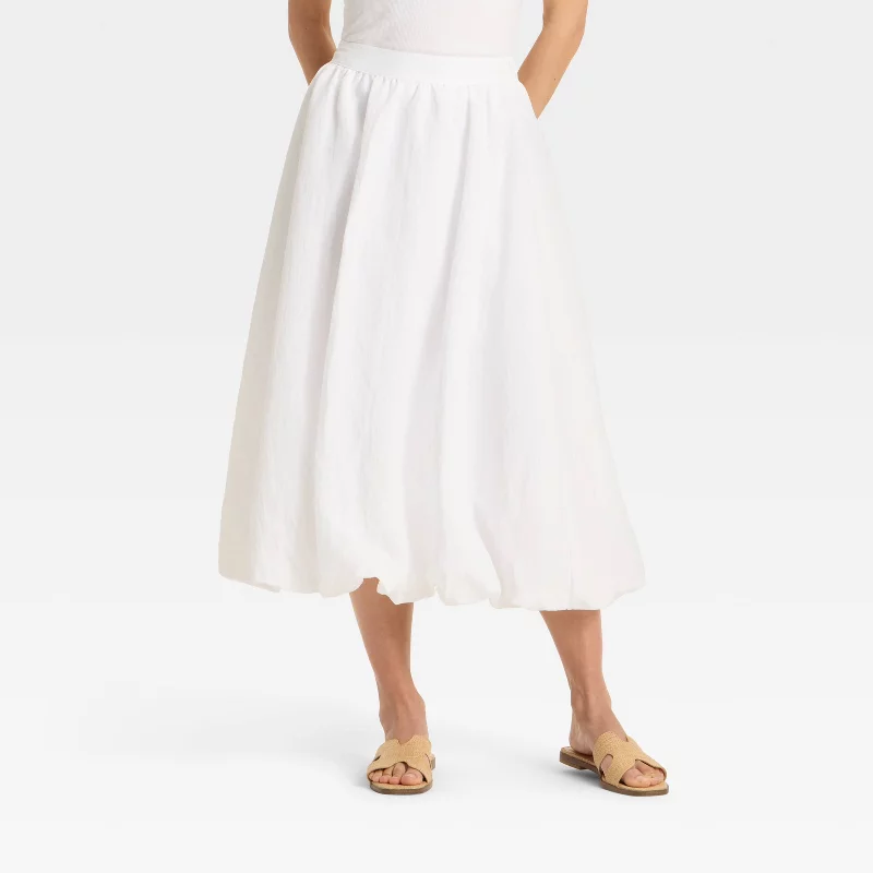 Women's Midi A-Line Skirt - a New Day™ White L